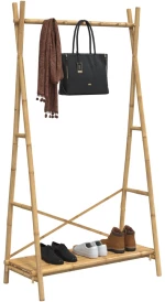 vidaXL Κρεμάστρα Ρούχων με Ράφι 102 x 50 x 190 εκ. Μπαμπού
