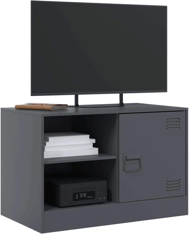 vidaXL Έπιπλο Τηλεόρασης Ανθρακί 67x39x44 εκ. από Χάλυβα