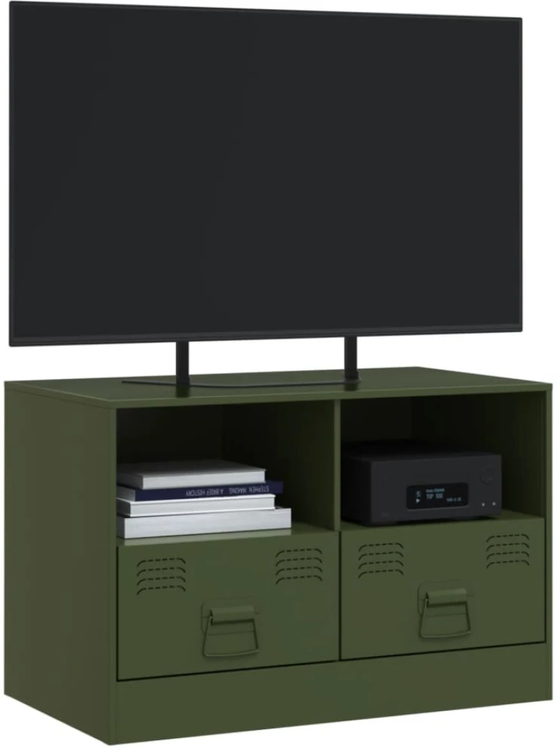 vidaXL Έπιπλο Τηλεόρασης Πράσινο Λαδί 67x39x44 εκ. από Ατσάλι