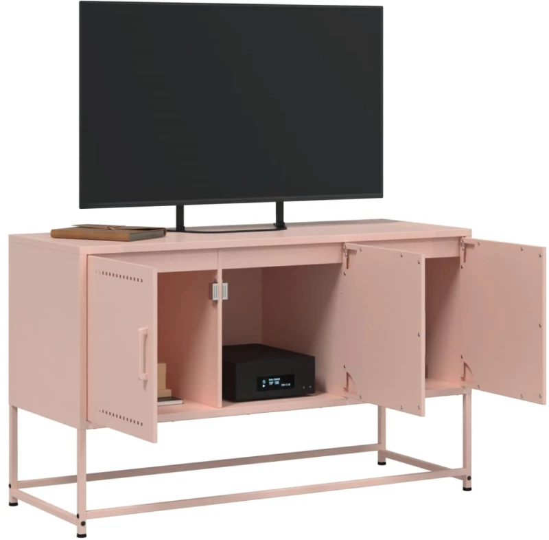 vidaXL Έπιπλο Τηλεόρασης Ροζ 100,5x39x60,5 εκ. από Ατσάλι