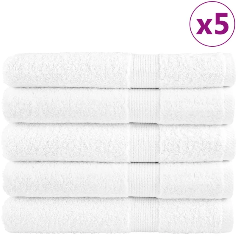 vidaXL Πετσέτες Premium SOLUND 25 Τεμ. Λευκές 100x200εκ. 600γρ/μ²