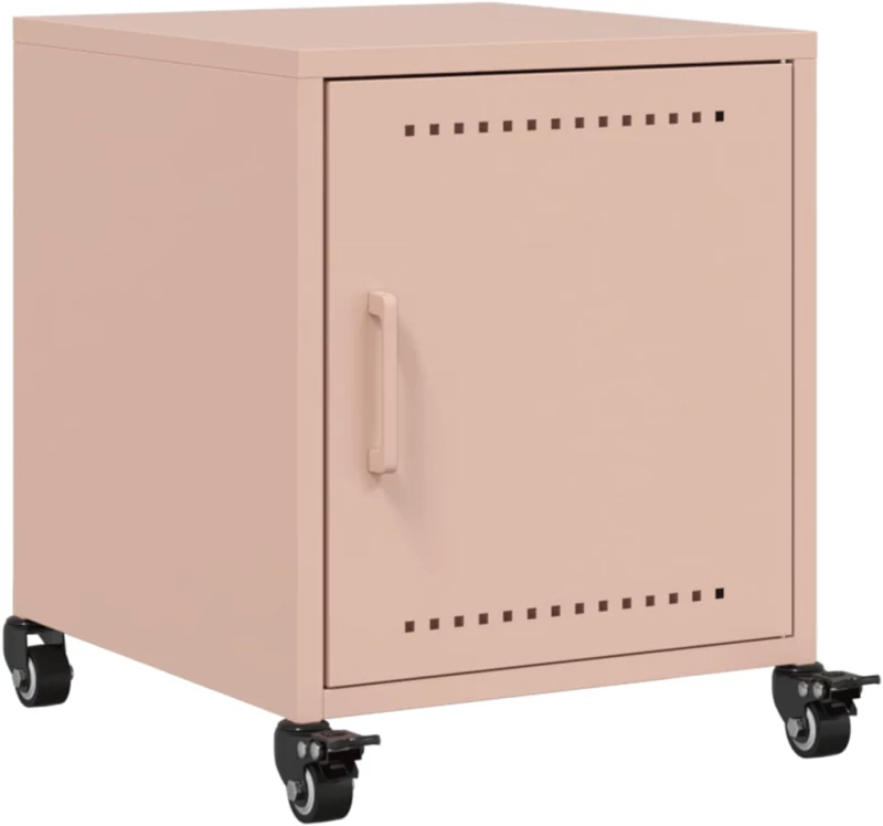 vidaXL Κομοδίνο Ροζ 36x38,5x43,5 εκ. από Χάλυβα