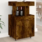 vidaXL Τρόλεϊ Μπαρ Καπνιστή Δρυς 50x41x89 εκ. Επεξ. Ξύλο