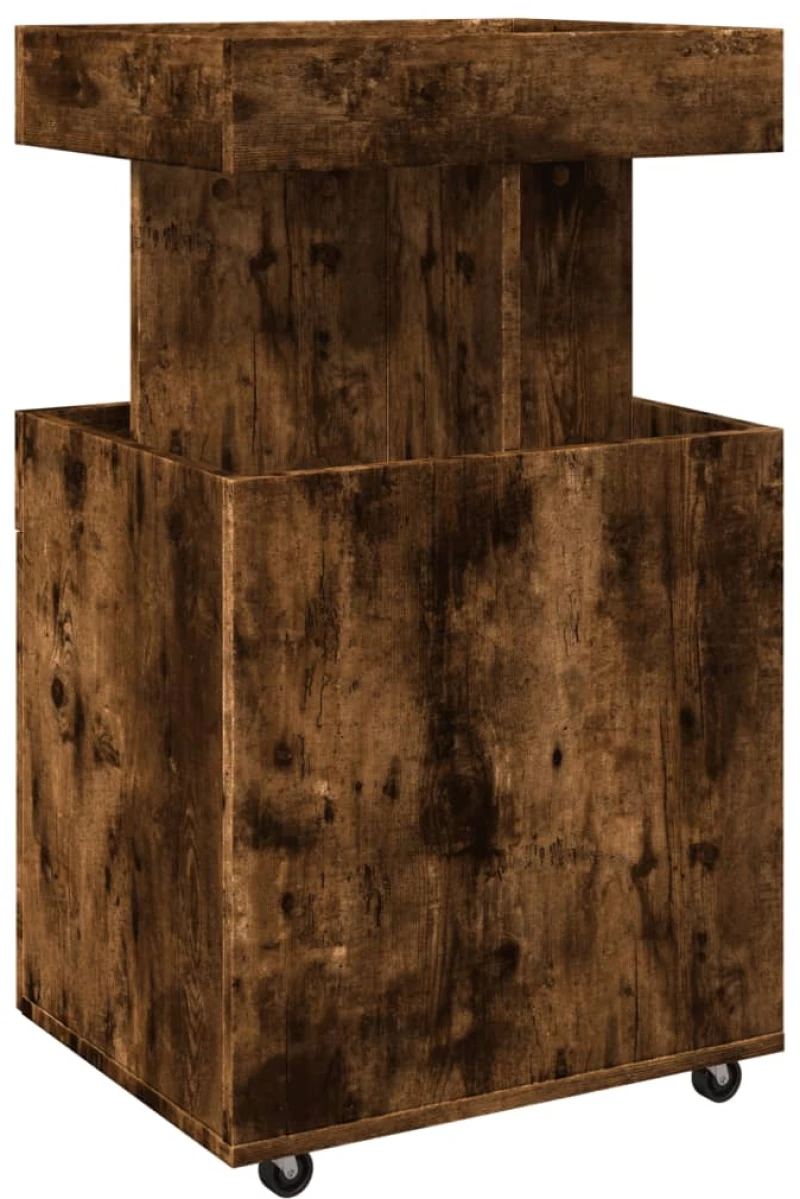 vidaXL Τρόλεϊ Μπαρ Καπνιστή Δρυς 50x41x89 εκ. Επεξ. Ξύλο