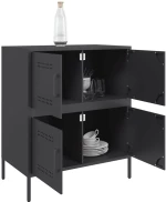 vidaXL Ντουλάπι Μαύρο 68x39x79 εκ. από Ατσάλι