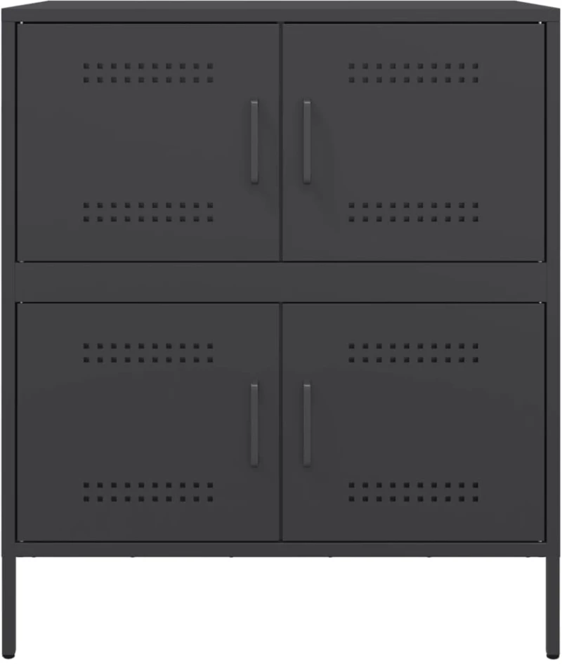 vidaXL Ντουλάπι Μαύρο 68x39x79 εκ. από Ατσάλι