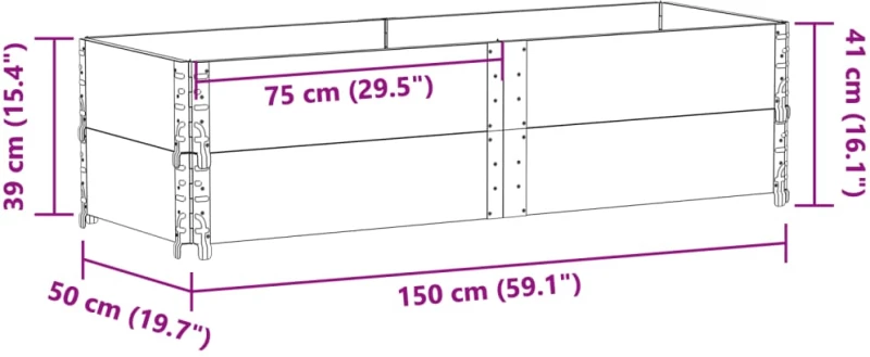 vidaXL Κολάρα Παλέτας 2 τεμ. 150x50 εκ. από Μασίφ Ξύλο Πεύκου