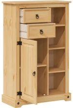 vidaXL Ντουλάπι Μπάνιου Corona 70x33x110 εκ. από Μασίφ Ξύλο Πεύκου