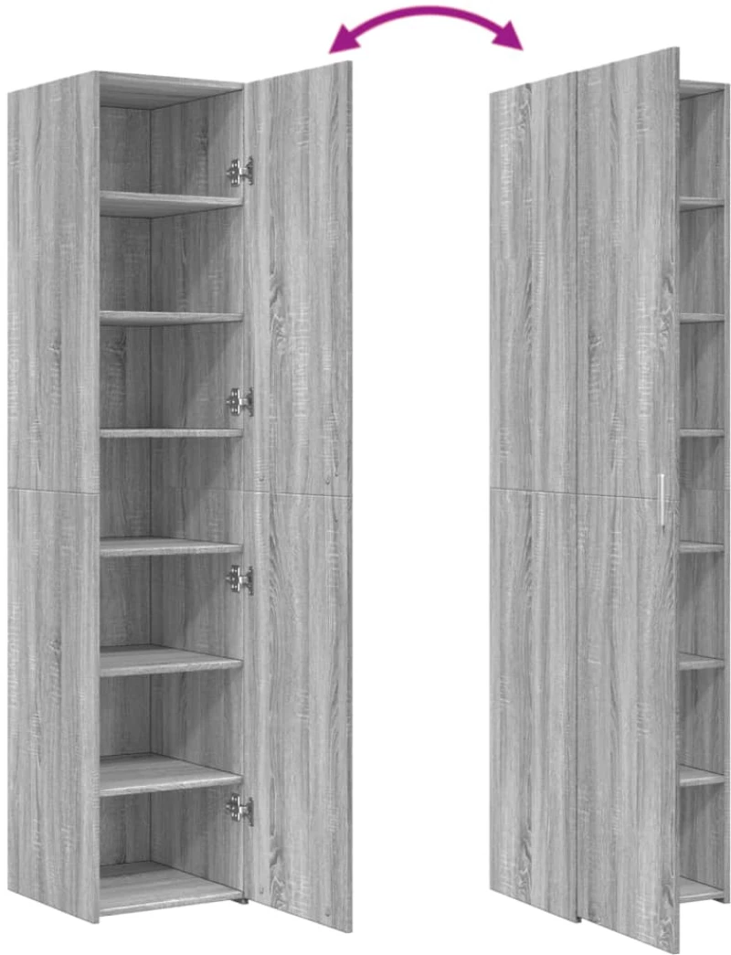 vidaXL Ντουλάπι Γκρι Sonoma 40x42,5x185 εκ. από Επεξεργασμένο Ξύλο