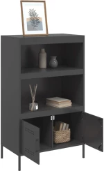 vidaXL Ραφιέρα Μαύρη 68x39x113 εκ. από Ατσάλι