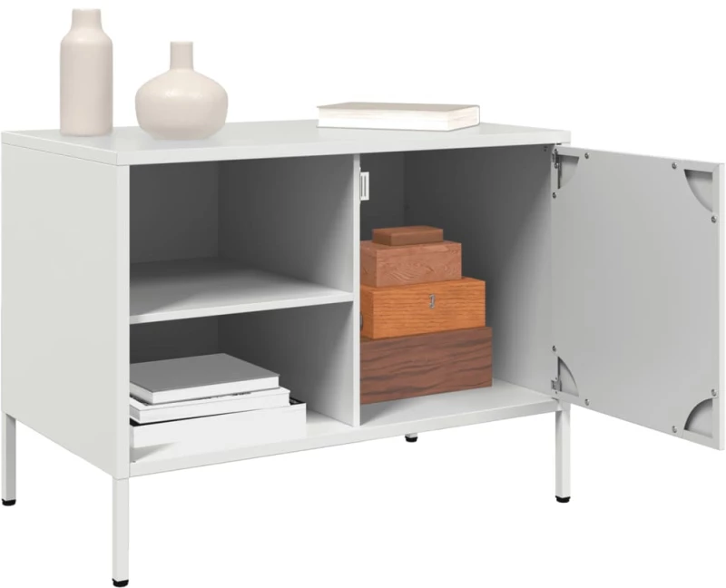 vidaXL Έπιπλο Τηλεόρασης Λευκό 68x39x50,5 εκ. από Χάλυβα
