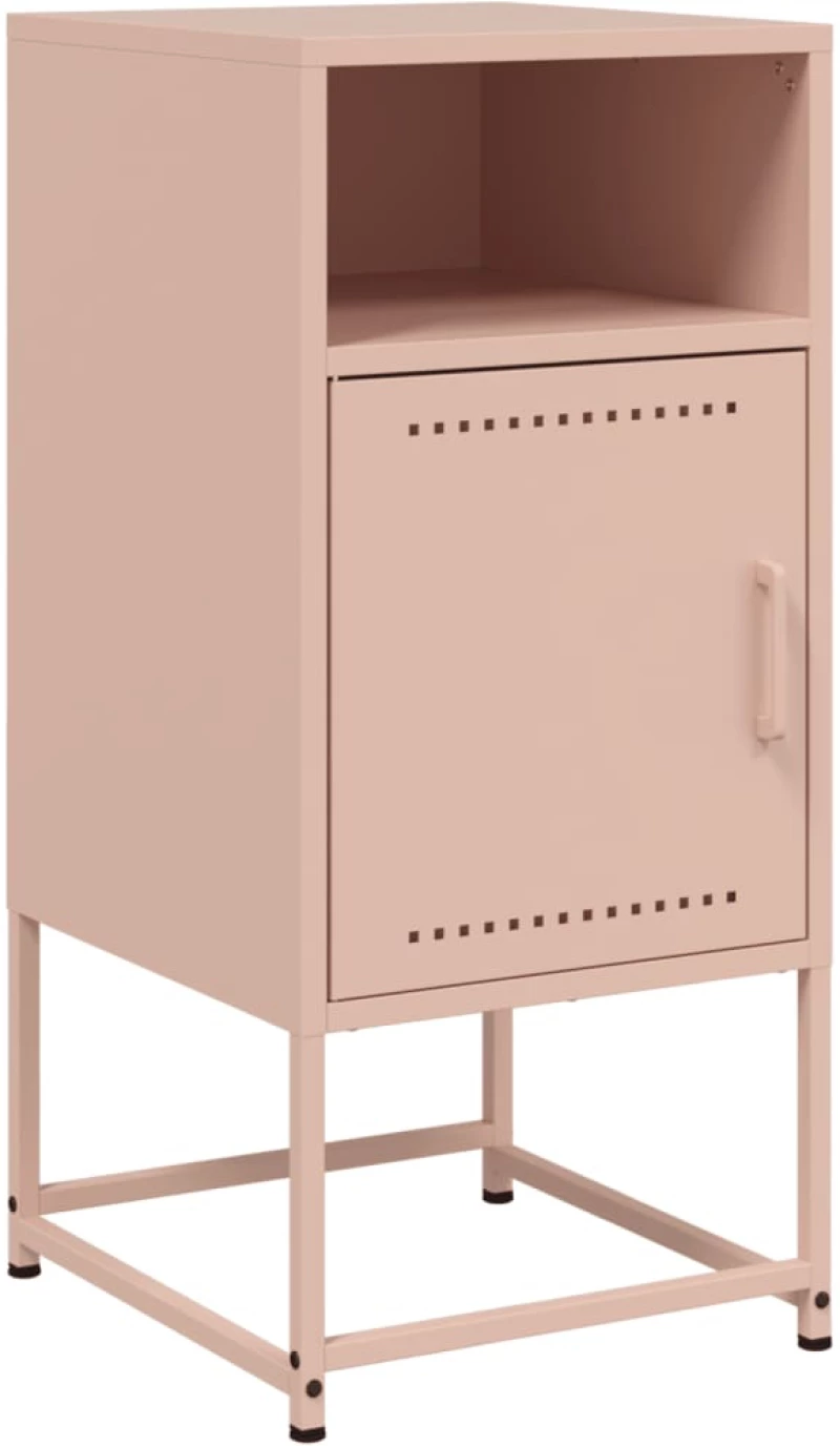 vidaXL Κομοδίνο Ροζ 36x39x78 εκ. από Χάλυβα