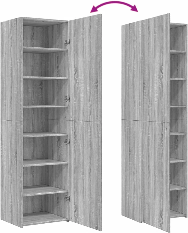 vidaXL Ντουλάπι Γκρι Sonoma 50x42,5x185 εκ. από Επεξεργασμένο Ξύλο