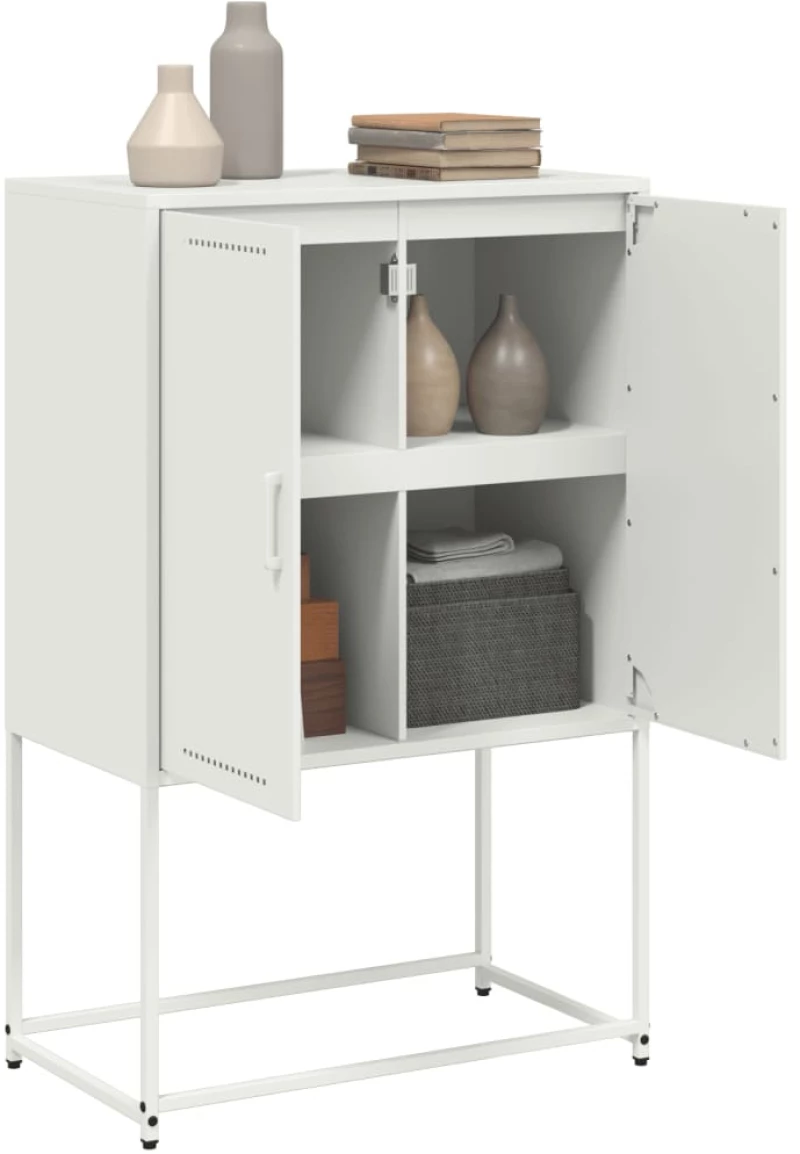 vidaXL Έπιπλο Τηλεόρασης Λευκό 68x39x60,5 εκ. από Χάλυβα