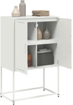 vidaXL Έπιπλο Τηλεόρασης Λευκό 68x39x60,5 εκ. από Χάλυβα