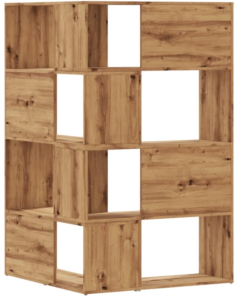 vidaXL Βιβλιοθήκη Γωνιακή 4 Επ. Αρτισιανή Δρυς 85x85x140 εκ Επεξ. Ξύλο