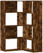 vidaXL Βιβλιοθήκη Γωνιακή 4 Επ. Καπνιστή Δρυς 85x85x140 εκ Επεξ. Ξύλο