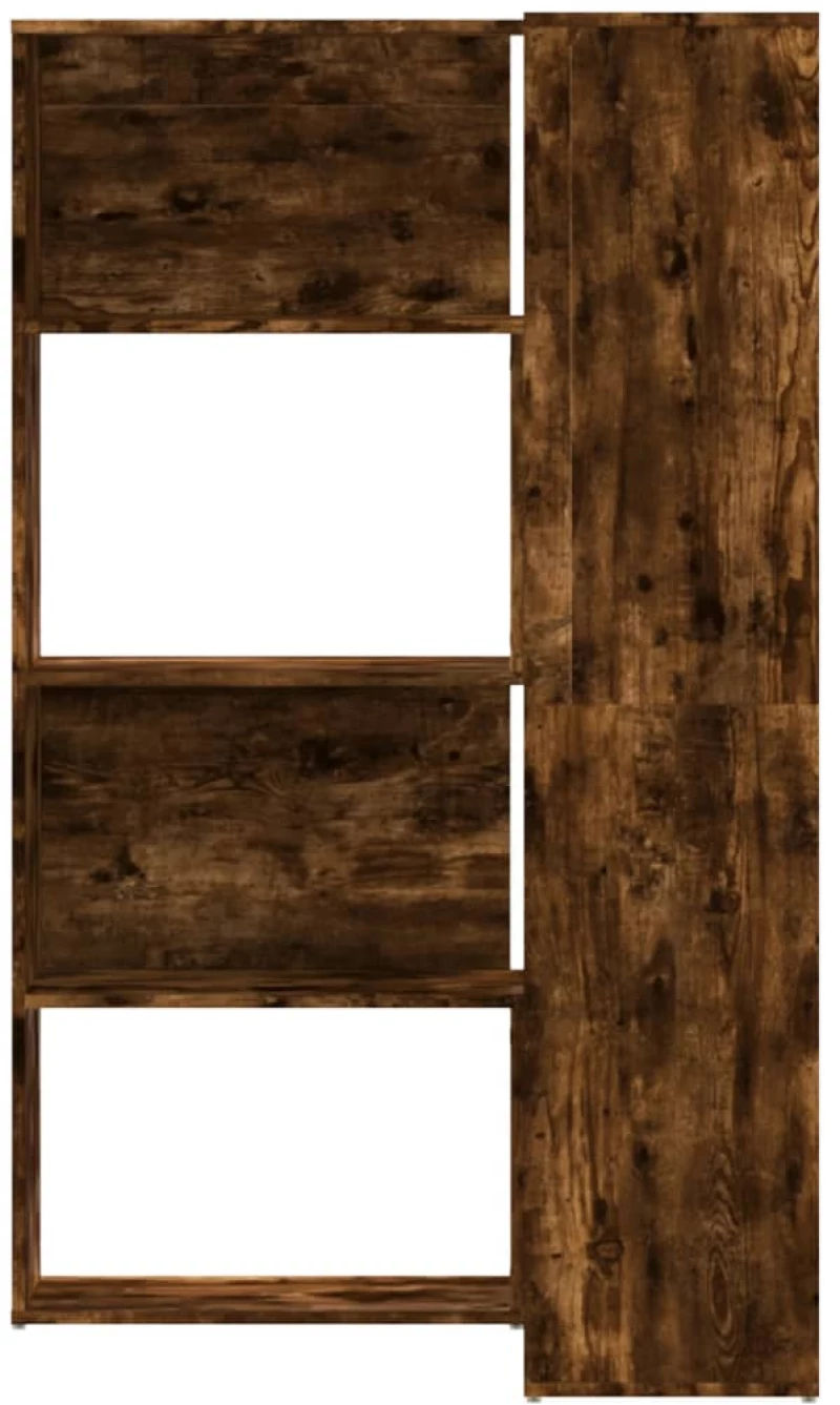 vidaXL Βιβλιοθήκη Γωνιακή 4 Επ. Καπνιστή Δρυς 85x85x140 εκ Επεξ. Ξύλο