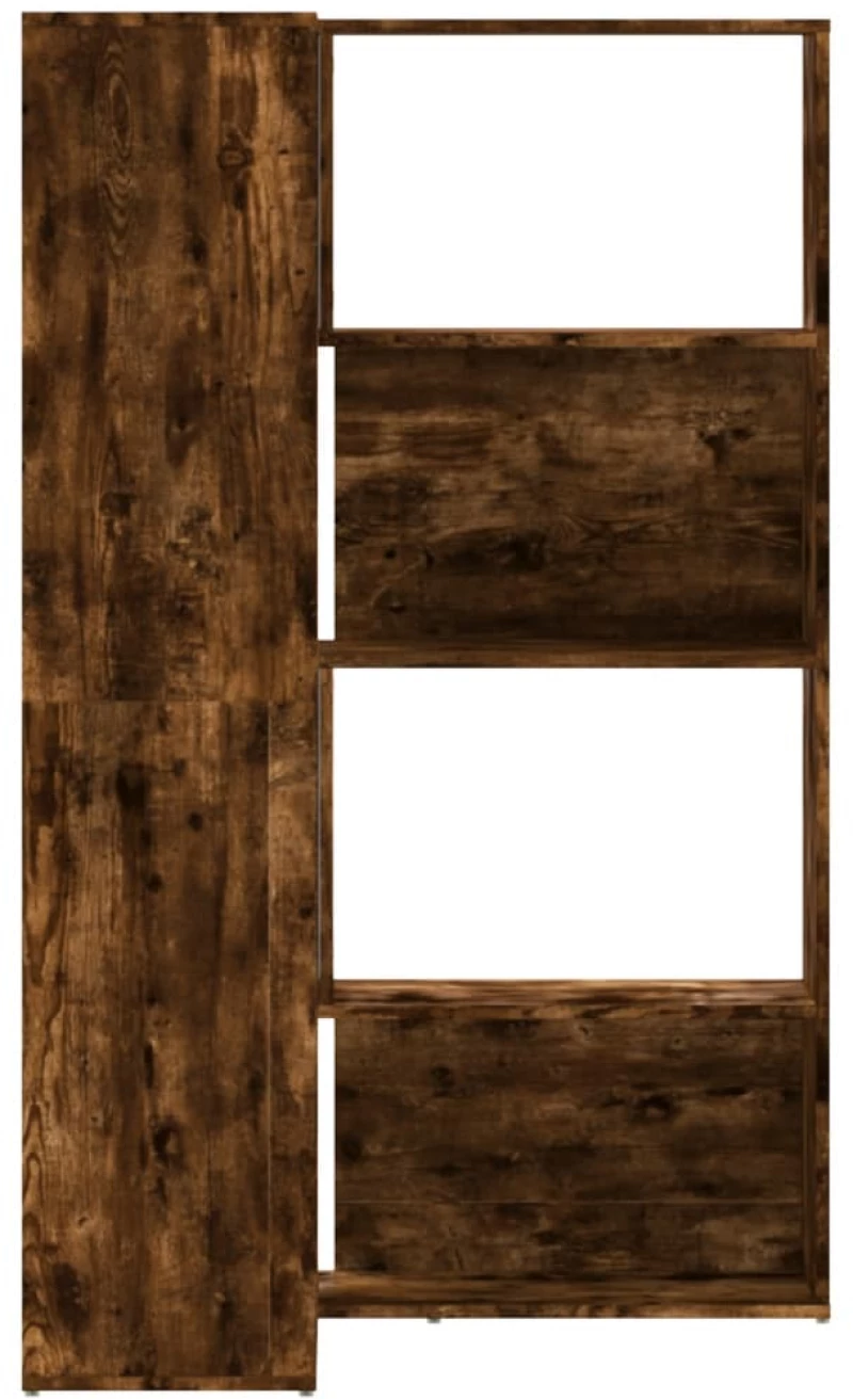 vidaXL Βιβλιοθήκη Γωνιακή 4 Επ. Καπνιστή Δρυς 85x85x140 εκ Επεξ. Ξύλο
