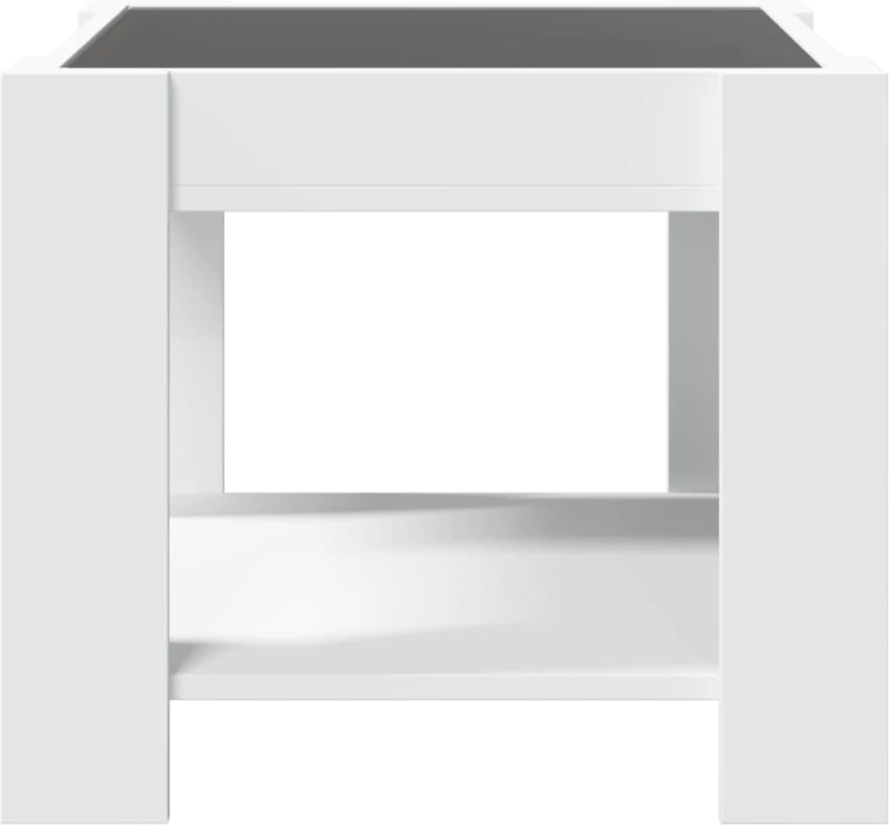 vidaXL Τραπεζάκι Σαλονιού με LED Λευκό 53x53x45 εκ. Επεξεργασμένο Ξύλο
