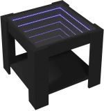 vidaXL Τραπεζάκι Σαλονιού με LED Μαύρο 53x53x45 εκ. Επεξεργασμένο Ξύλο