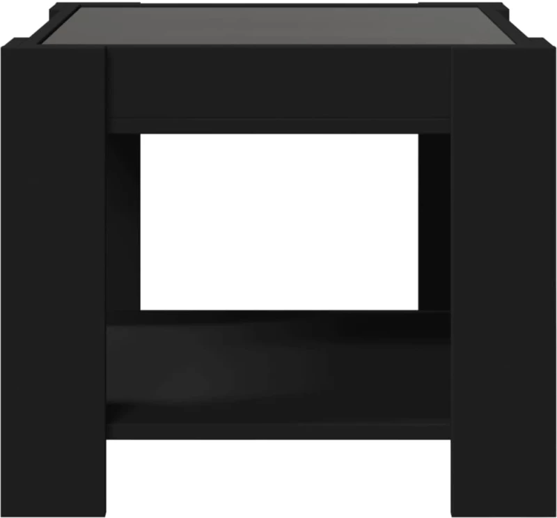 vidaXL Τραπεζάκι Σαλονιού με LED Μαύρο 53x53x45 εκ. Επεξεργασμένο Ξύλο