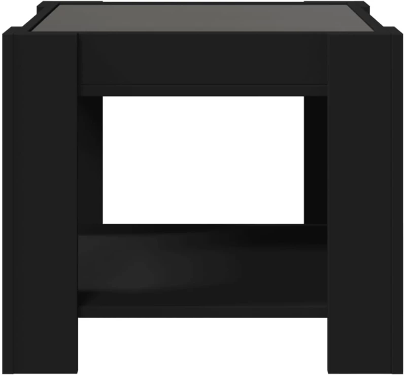 vidaXL Τραπεζάκι Σαλονιού με LED Μαύρο 53x53x45 εκ. Επεξεργασμένο Ξύλο