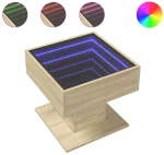 vidaXL Τραπεζάκι Σαλονιού με LED Δρυς 50x50x45 εκ. Επεξεργασμένο Ξύλο