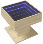 vidaXL Τραπεζάκι Σαλονιού με LED Δρυς 50x50x45 εκ. Επεξεργασμένο Ξύλο