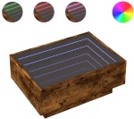 vidaXL Τραπεζάκι Σαλονιού με LED Δρυς 70x50x30 εκ. Επεξεργασμένο Ξύλο