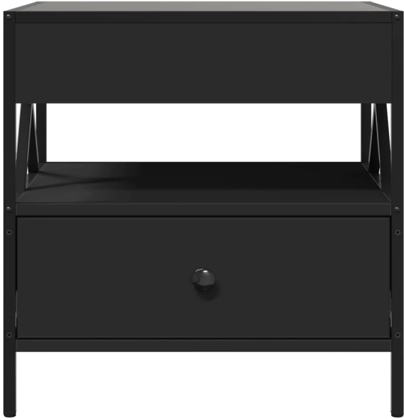 vidaXL Τραπεζάκι Σαλονιού Infinity LED Μαύρο 50x50x51 εκ.