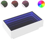 vidaXL Τραπεζάκι Σαλονιού με LED Λευκό 90x50x30 εκ. Επεξεργασμένο Ξύλο