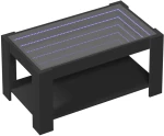 vidaXL Τραπεζάκι Σαλονιού με LED Μαύρο 93x53x45 εκ. Επεξεργασμένο Ξύλο