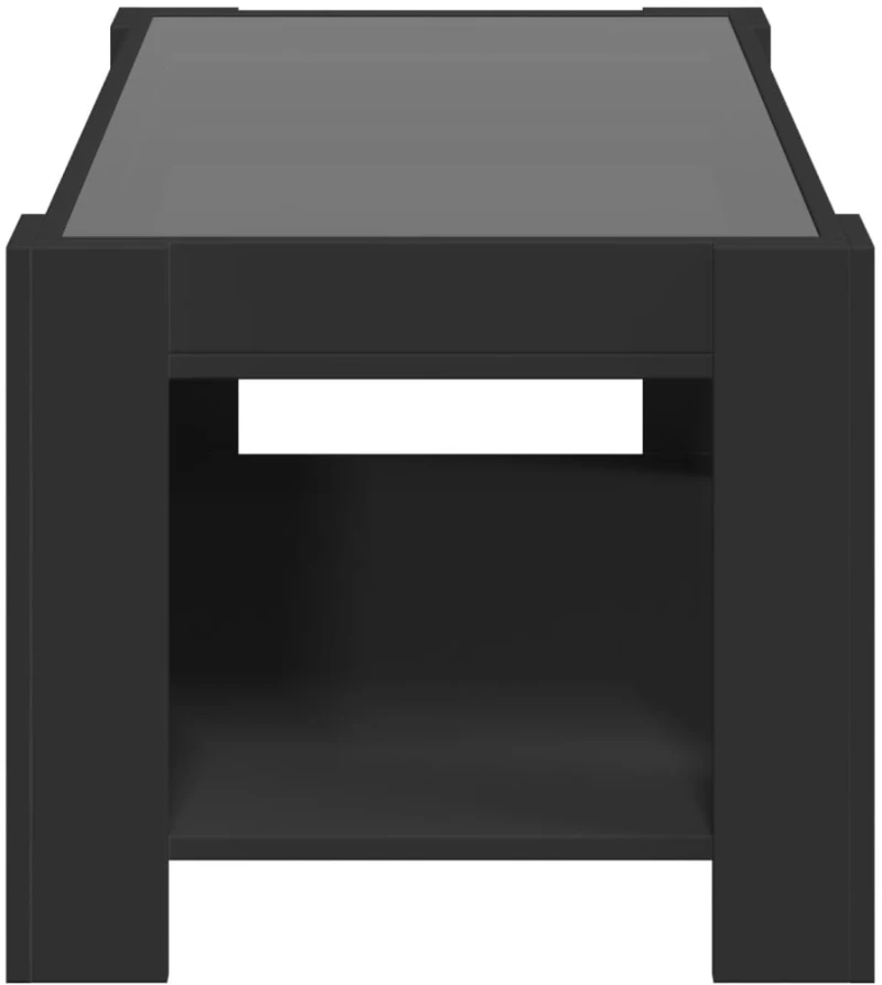 vidaXL Τραπεζάκι Σαλονιού με LED Μαύρο 93x53x45 εκ. Επεξεργασμένο Ξύλο