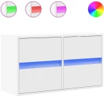 vidaXL Έπιπλο Τοίχου Τηλεόρασης με LED Λευκό 80x31x45 εκ.