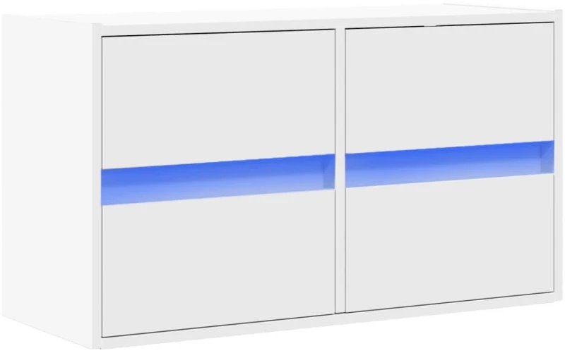 vidaXL Έπιπλο Τοίχου Τηλεόρασης με LED Λευκό 80x31x45 εκ.