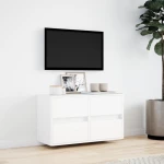 vidaXL Έπιπλο Τοίχου Τηλεόρασης με LED Λευκό 80x31x45 εκ.