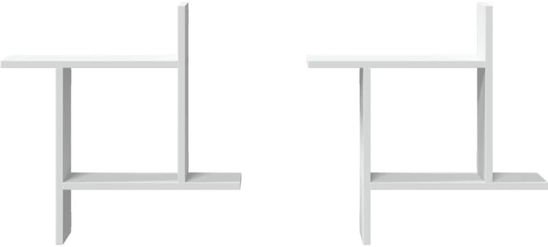 vidaXL Ραφιέρες Τοίχου 2 τεμ. Λευκές 50x12x50 εκ. από Επεξ. Ξύλο