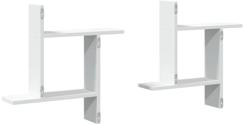 vidaXL Ραφιέρες Τοίχου 2 τεμ. Λευκές 50x12x50 εκ. από Επεξ. Ξύλο