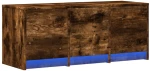 vidaXL Έπιπλο Τηλεόρασης με LED Καπνιστή Δρυς 97x34x40 εκ. Επεξ. Ξύλο