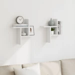 vidaXL Ραφιέρες Τοίχου 2 τεμ. Λευκές 38x12x38 εκ. από Επεξ. Ξύλο