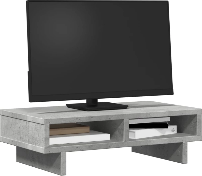 vidaXL Βάση Οθονών Γκρι του Σκυροδέματος 50x27x15 εκ. από Επεξ. Ξύλο
