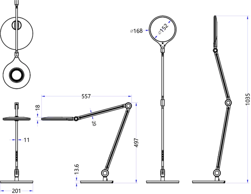 ΦΩΤΙΣΤΙΚΟ ΓΡΑΦΕΙΟΥ LED BLAIN PRO HM4452.02 ΜΑΥΡΟ ΧΡΩΜΑ ABS 55,7x49,7Υεκ.