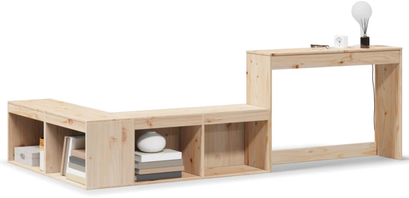 vidaXL Κομοδίνο με Γραφείο 232x122x75 εκ. από Μασίφ Ξύλο Πεύκου