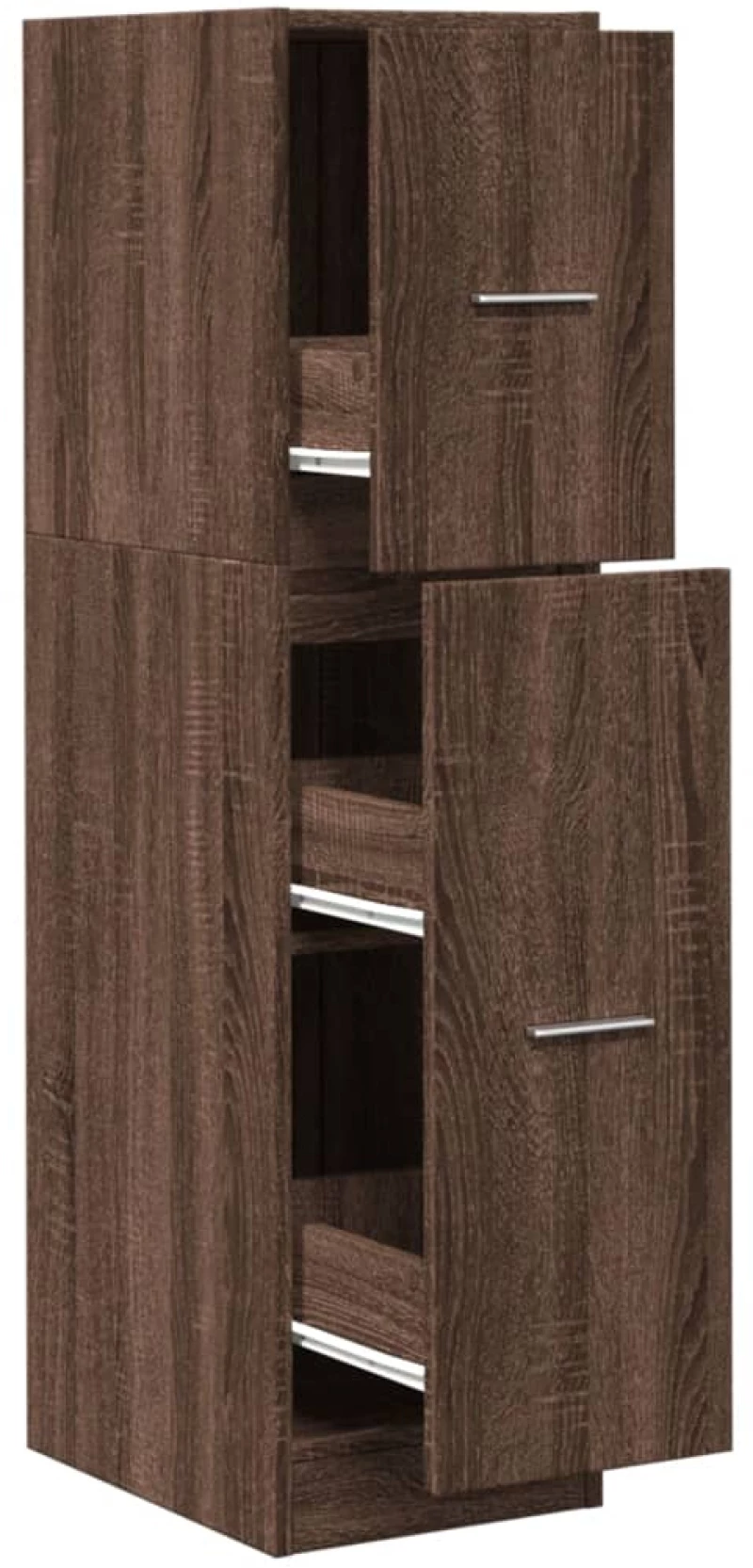vidaXL Συρταριέρα Γενικής Χρήσης Καφέ Δρυς 30x41x118 εκ. Επεξ. Ξύλο