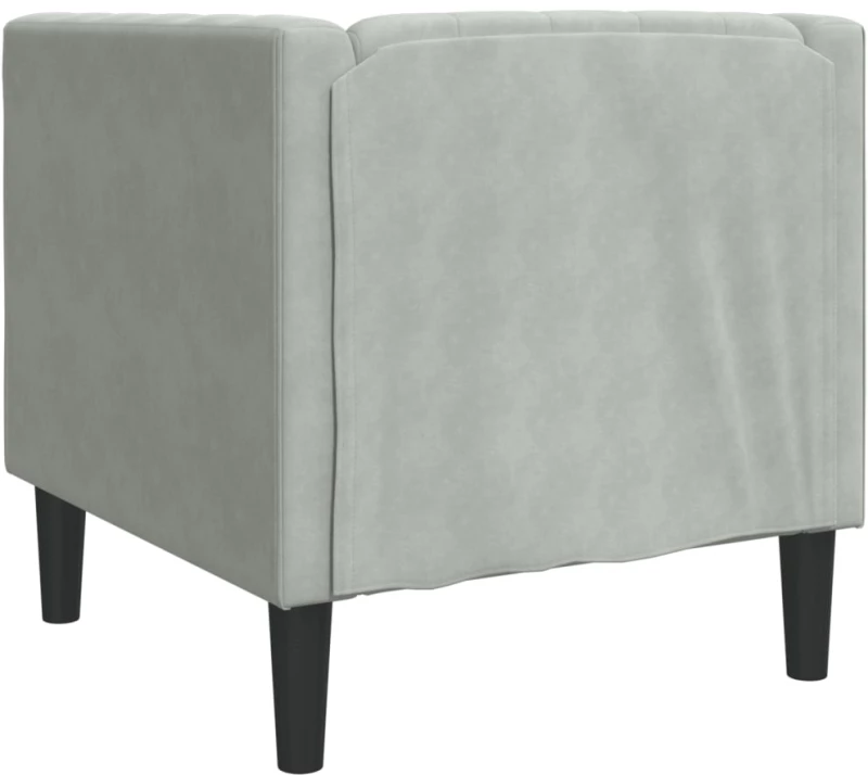 vidaXL Πολυθρόνα Chesterfield Ανοιχτό Γκρι Βελούδινη