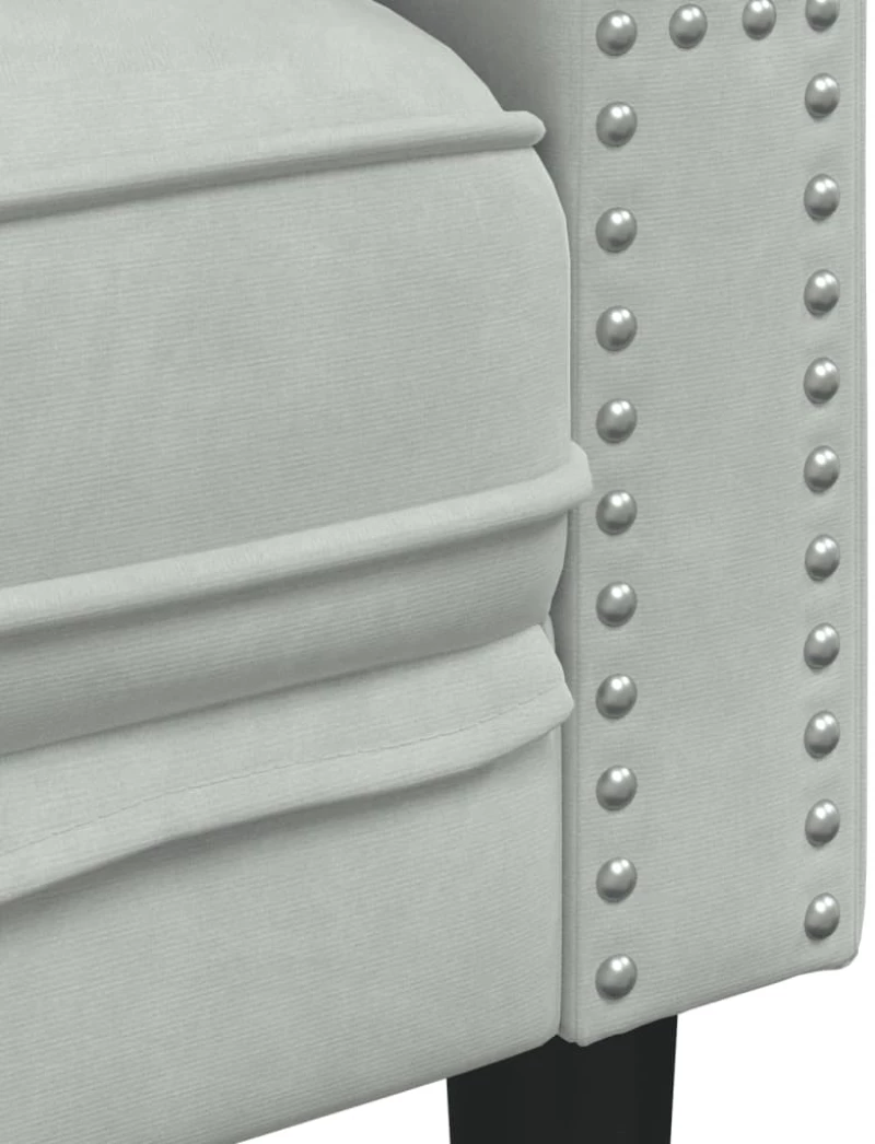 vidaXL Πολυθρόνα Chesterfield Ανοιχτό Γκρι Βελούδινη