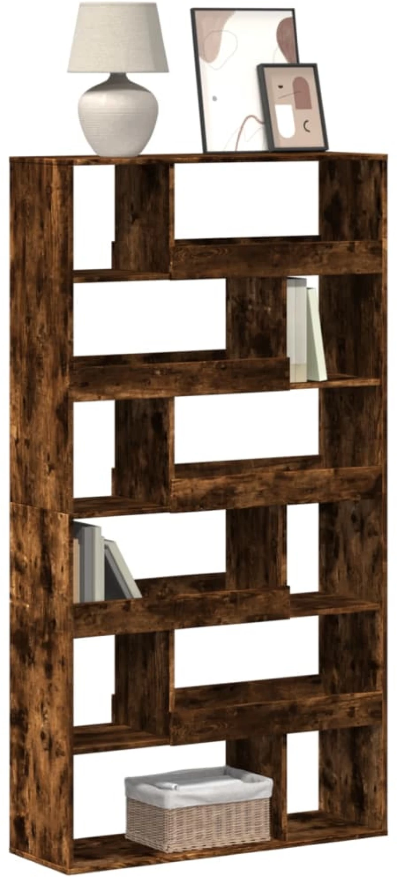 vidaXL Βιβλιοθήκη Καπνιστή Δρυς 100x33x187,5εκ. από Επεξεργασμένο Ξύλο