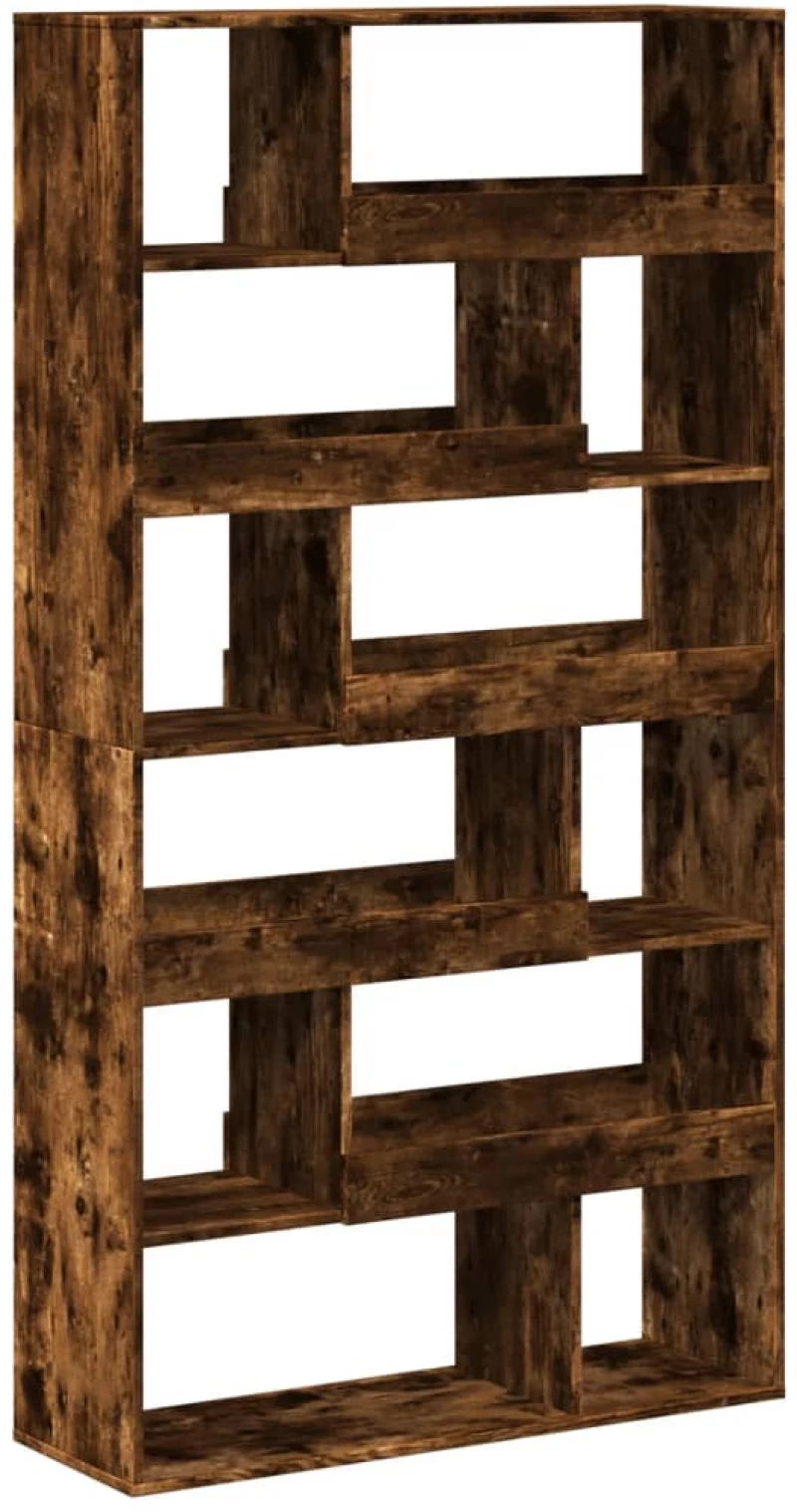 vidaXL Βιβλιοθήκη Καπνιστή Δρυς 100x33x187,5εκ. από Επεξεργασμένο Ξύλο