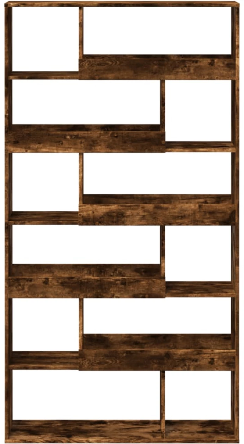 vidaXL Βιβλιοθήκη Καπνιστή Δρυς 100x33x187,5εκ. από Επεξεργασμένο Ξύλο